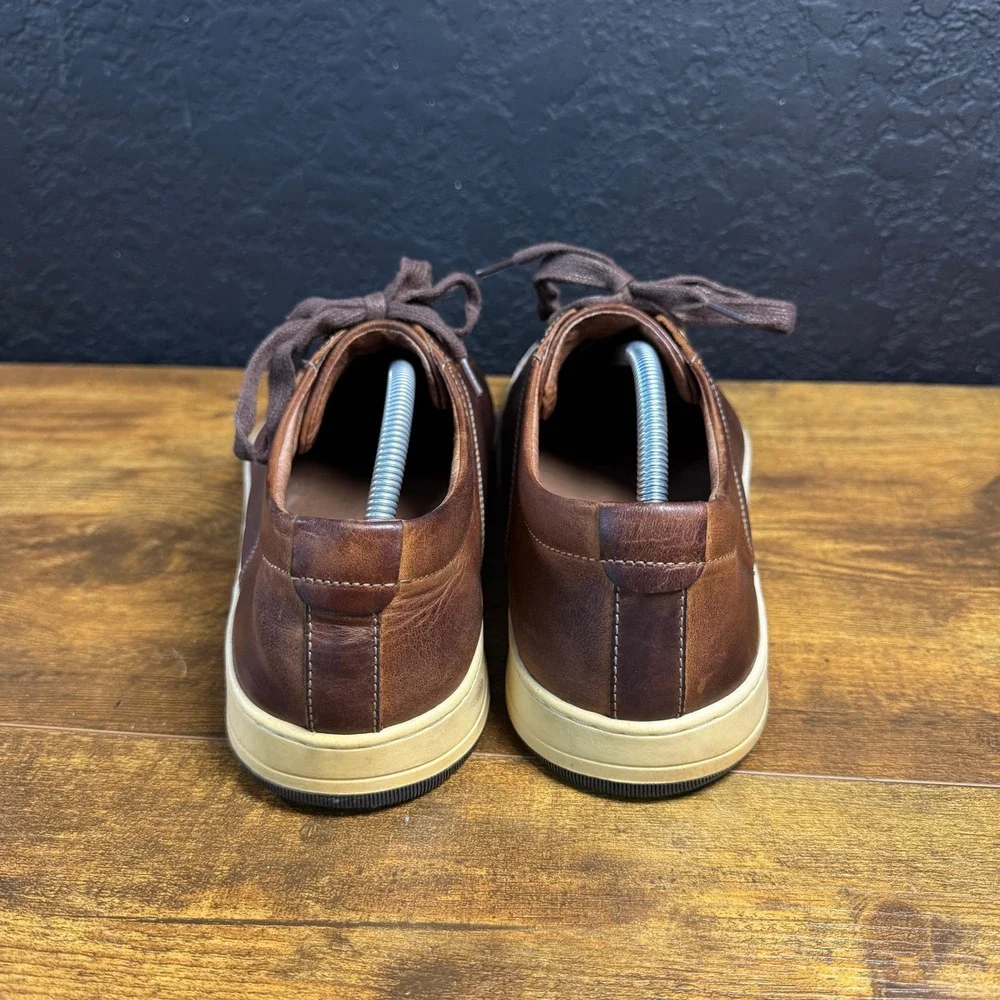 Johnston & Murphy J&M 1850 27-1090 Brown Leather Sneaker Mens 10.5 M